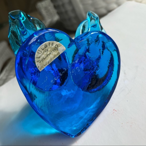1989 Leo Ward Blue Bird of Happiness Glass Figurine - Picture 7 of 7
